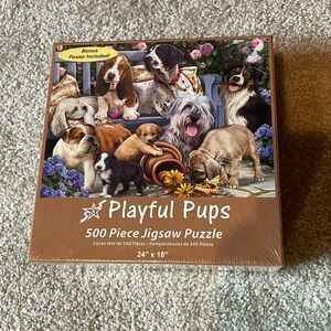 Vermont Christmas Company Playful Pups 500 piece Jigsaw Puzzle